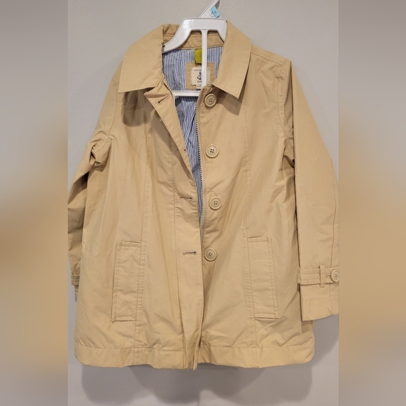 Lands' End Kids Tan Lined Bottom Trench Coat Size 5-6 years old. - Picture 1 of 10